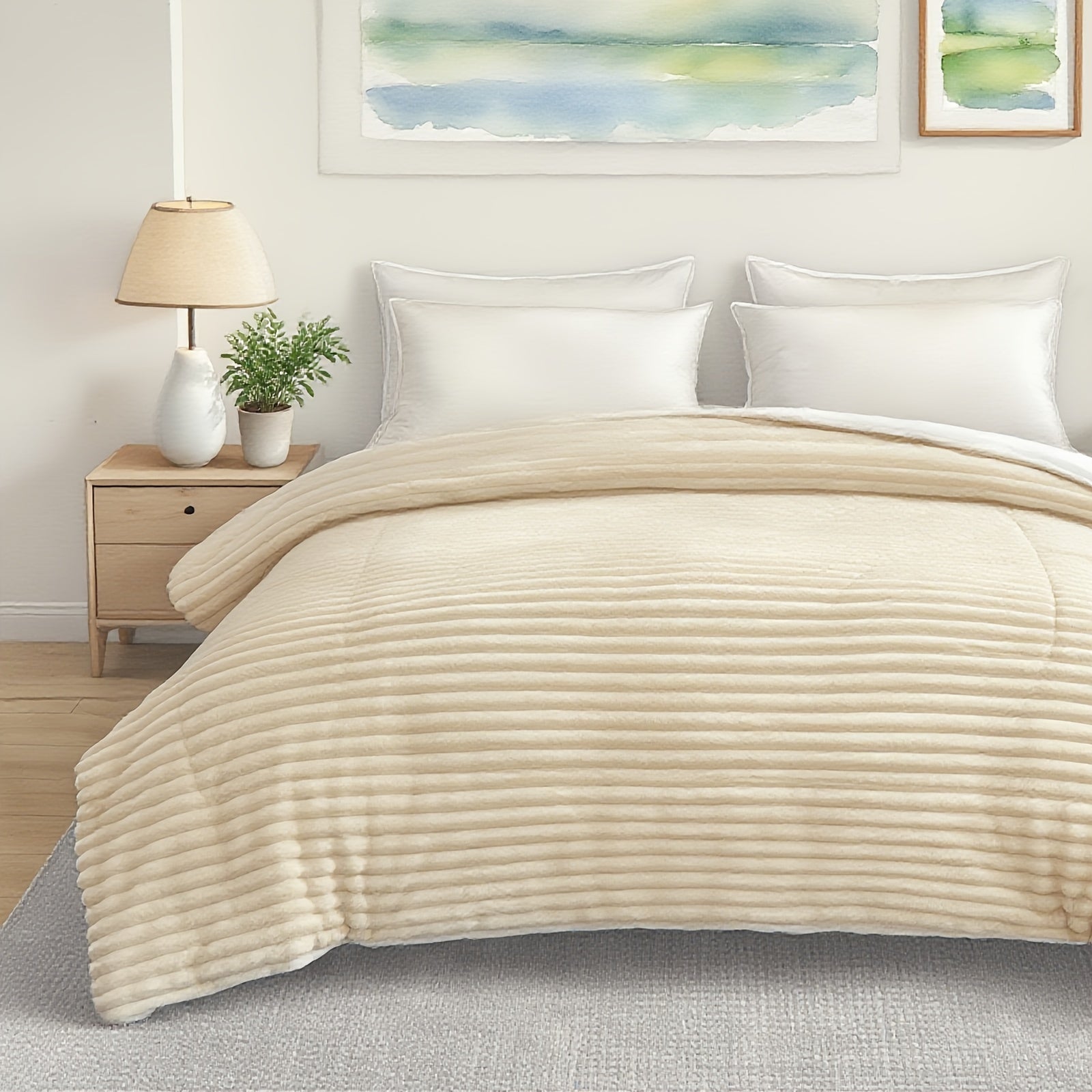 All-Season Luxury Duvet Heavyweight Plush Faux Fur Comforter 1pc