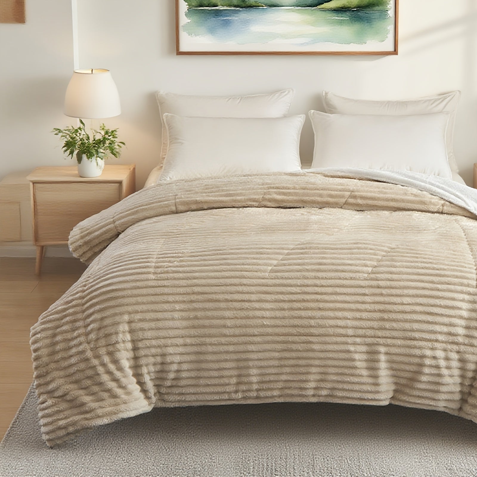 All-Season Luxury Duvet Heavyweight Plush Faux Fur Comforter 1pc