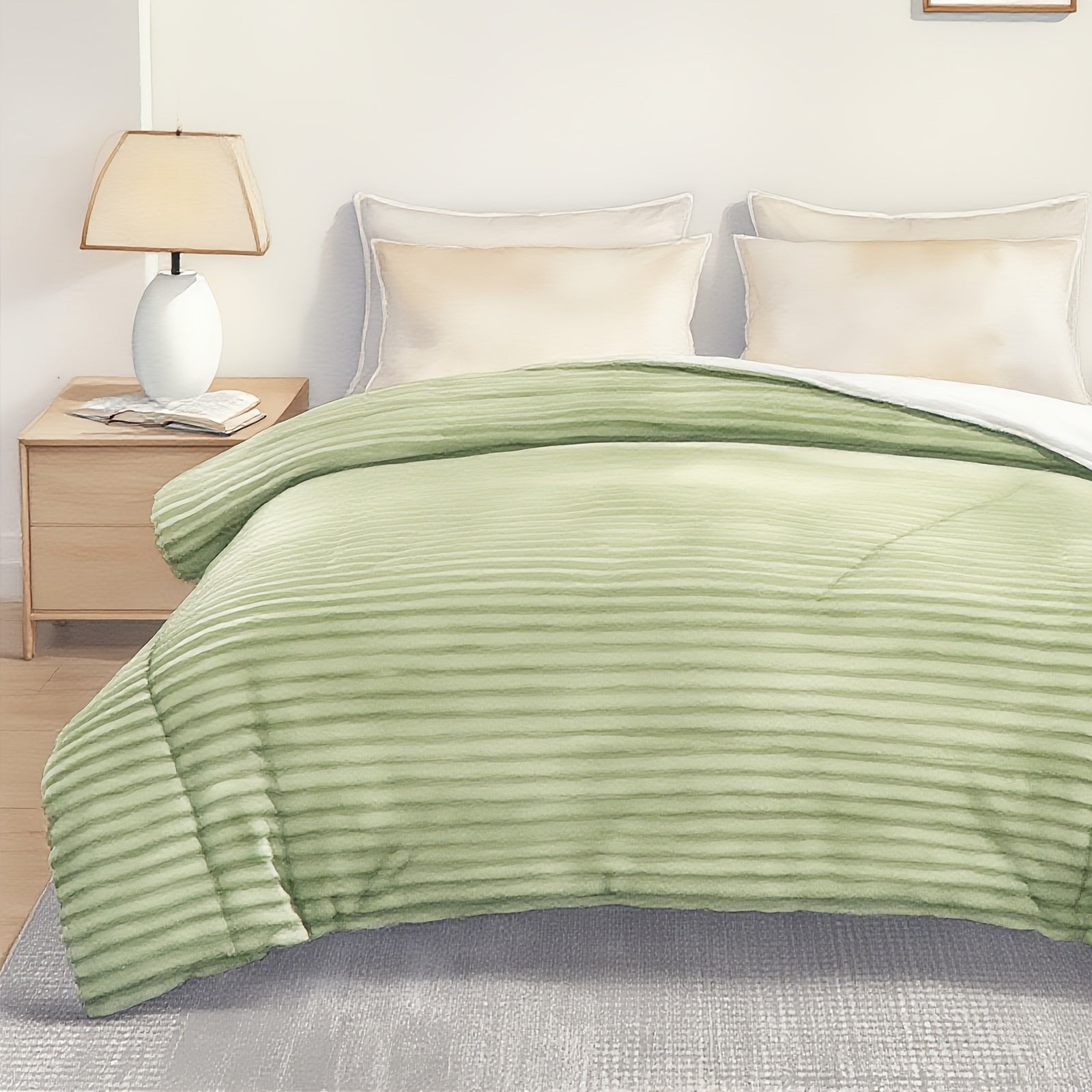 All-Season Luxury Duvet Heavyweight Plush Faux Fur Comforter 1pc