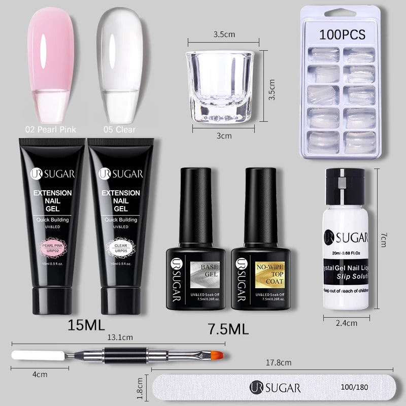 Extension Nail Gel Set with Full Manicure Kit