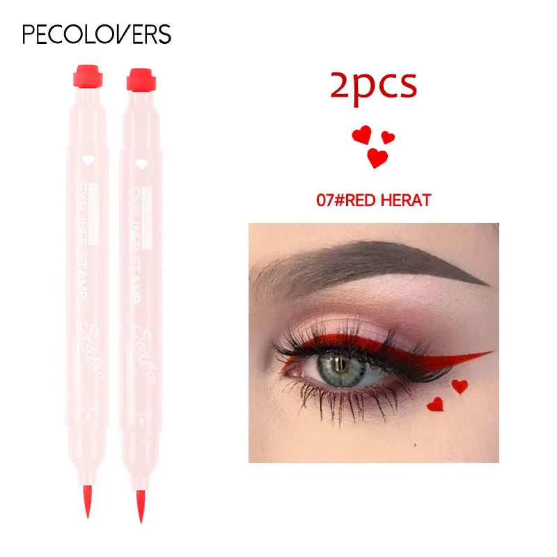 Long-lasting Black Star Liquid Eyeliner Stamp Pencil 2 in 1 Waterproof