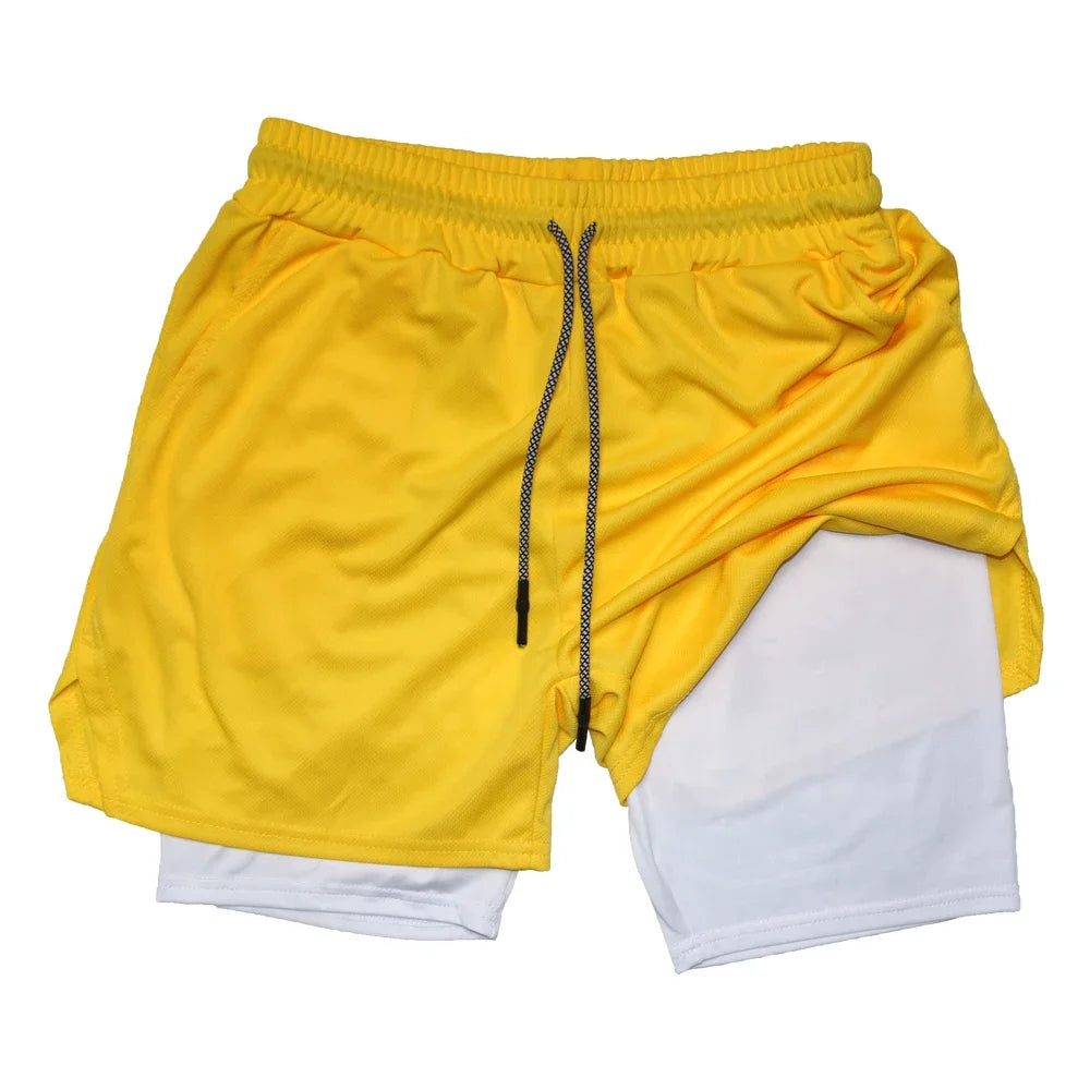 Quick-Dry Double Layer Gym Shorts
