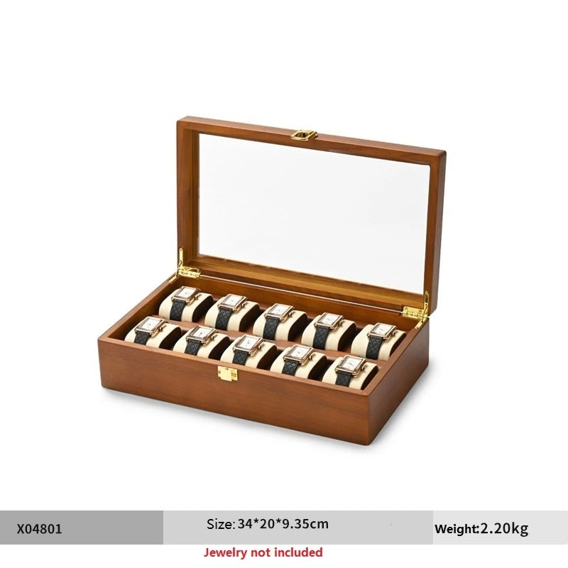 Watch Box Wooden Jewelry Watches Organizer