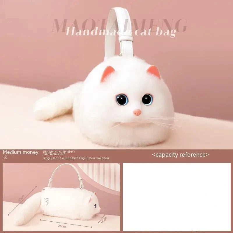 Soft Hand Made Plush Cute Cat Hand Bag