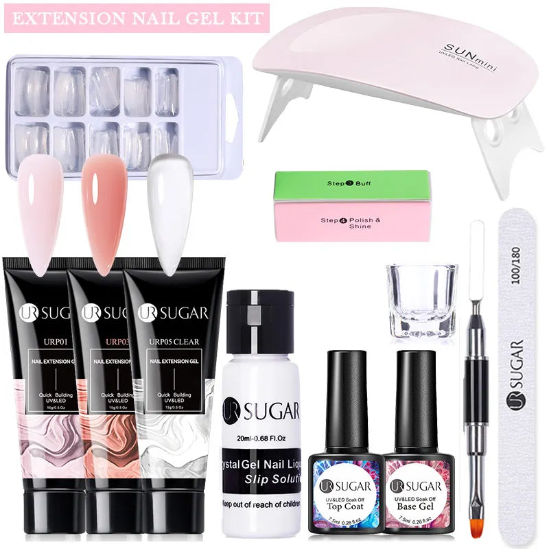 Extension Nail Gel Set with Full Manicure Kit