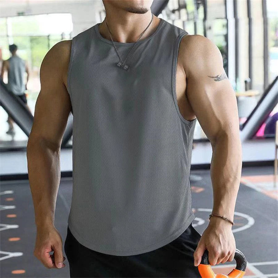 Men's Quick Dry Breathable Workout Sleeveless Mesh Shirt