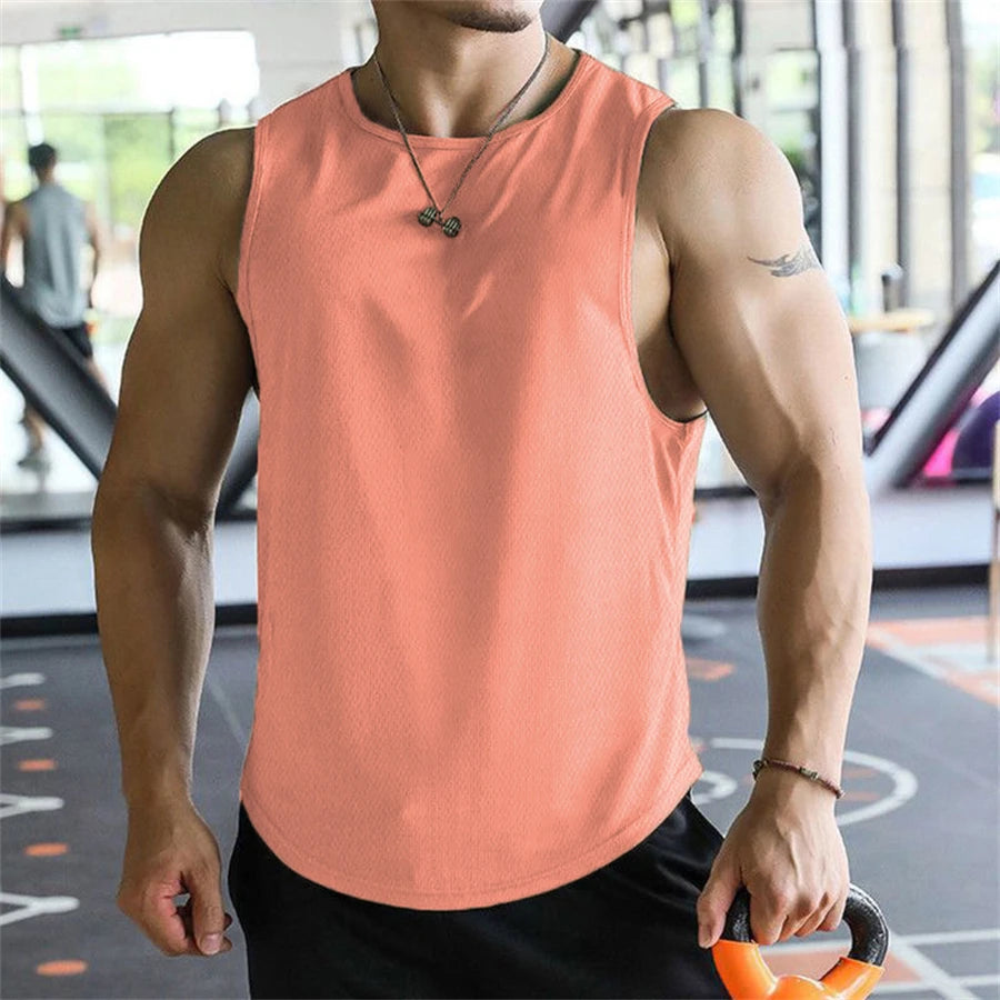 Men's Quick Dry Breathable Workout Sleeveless Mesh Shirt