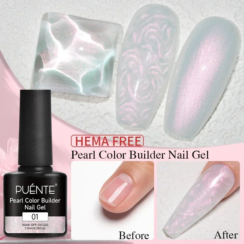 Glitter Poly Nail Gel Hema Free Semi-Permanent UV Nail Varnish