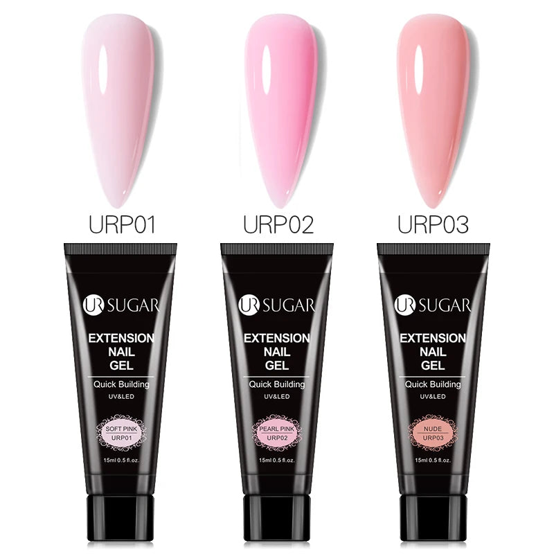 Semi-Permanent UV Hard Nail Extension Gel Varnish Set