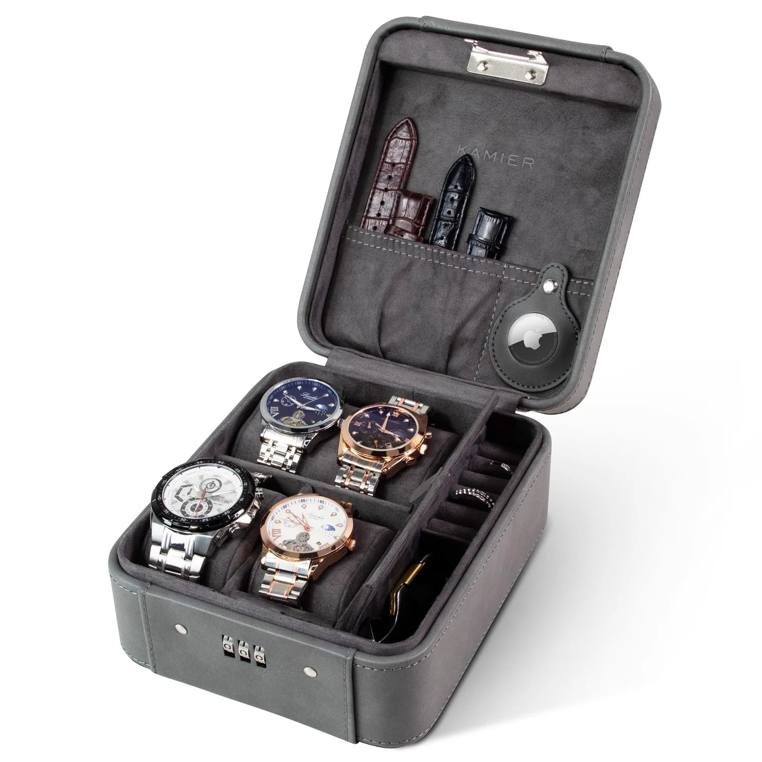 Watch Case Jewelry Organizer with Combination Lock