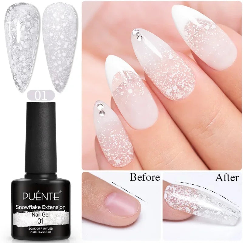 Glitter Poly Nail Gel Hema Free Semi-Permanent UV Nail Varnish