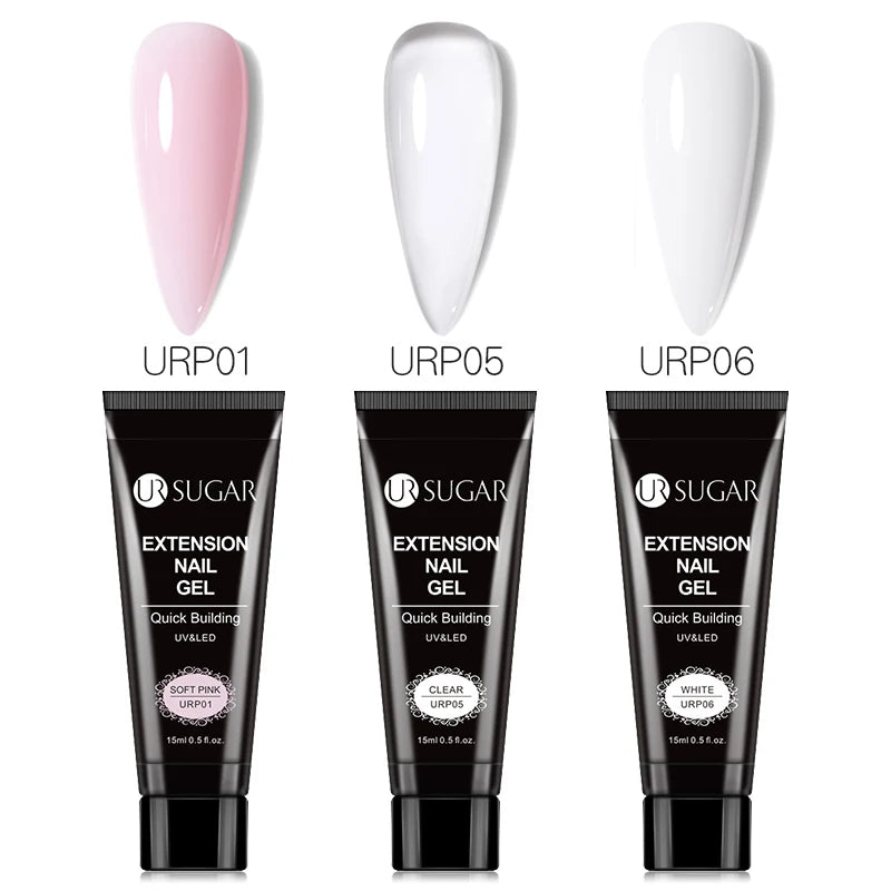 Semi-Permanent UV Hard Nail Extension Gel Varnish Set