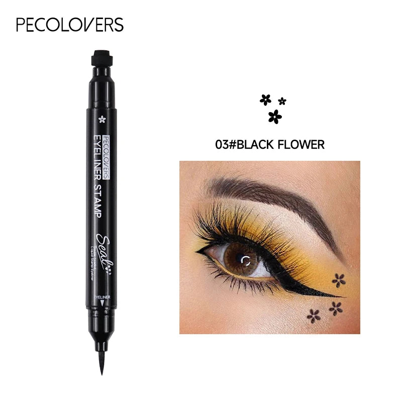 Long-lasting Black Star Liquid Eyeliner Stamp Pencil 2 in 1 Waterproof