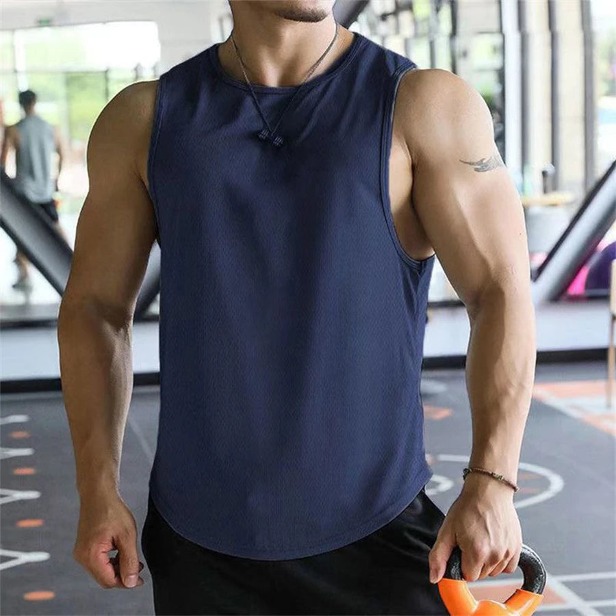 Men's Quick Dry Breathable Workout Sleeveless Mesh Shirt