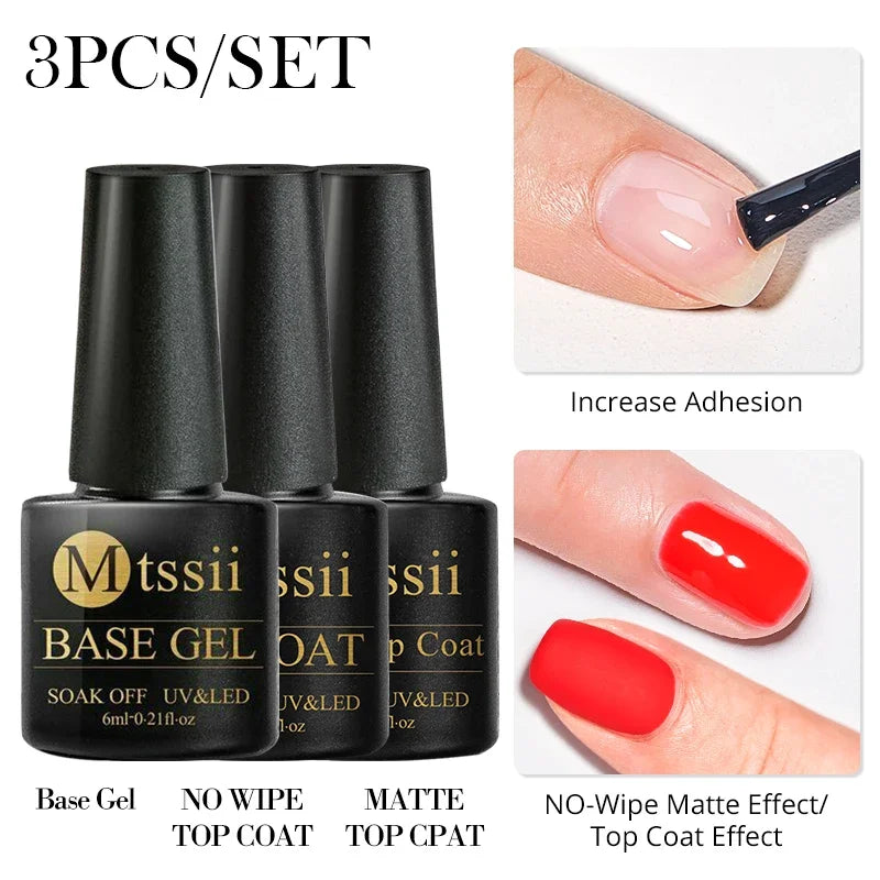 Sparkly LED UV Nail Gel Polish Manicure Kit 6PCS/Set