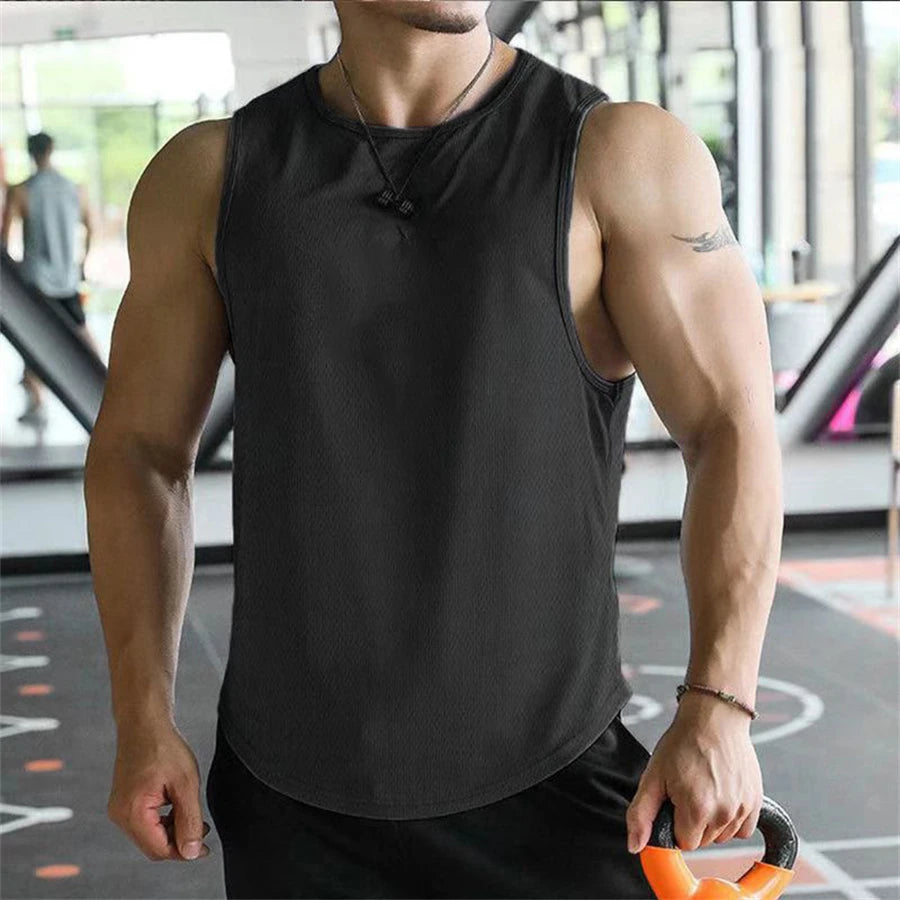 Men's Quick Dry Breathable Workout Sleeveless Mesh Shirt