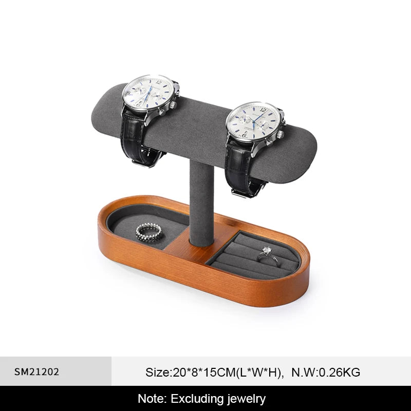 Solid Wood Watch Necklace Bracelet Display Stands