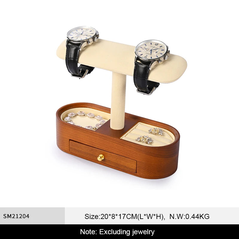 Solid Wood Watch Necklace Bracelet Display Stands