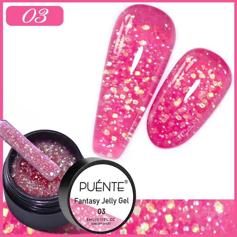 Glitter Poly Nail Gel Hema Free Semi-Permanent UV Nail Varnish