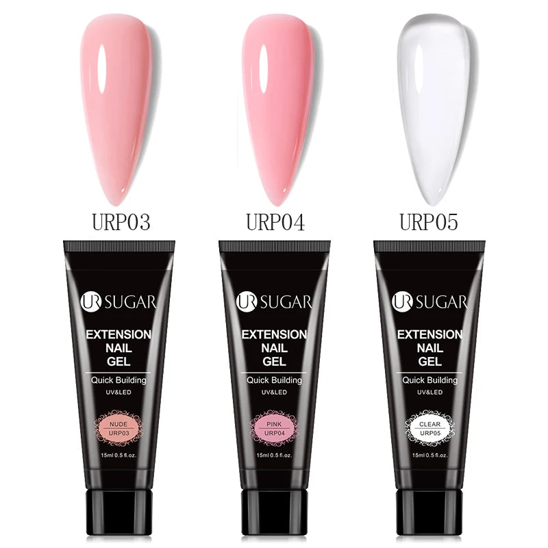 Semi-Permanent UV Hard Nail Extension Gel Varnish Set