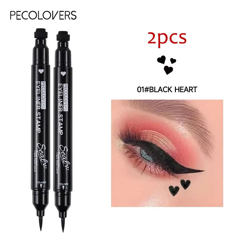 Long-lasting Black Star Liquid Eyeliner Stamp Pencil 2 in 1 Waterproof