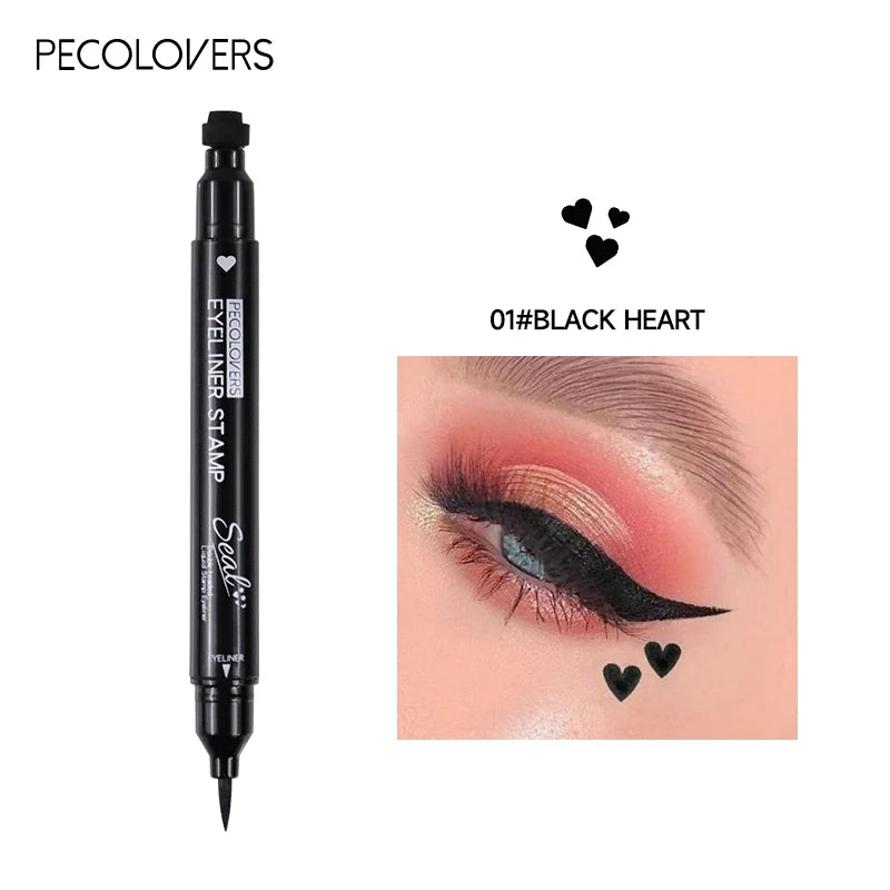 Long-lasting Black Star Liquid Eyeliner Stamp Pencil 2 in 1 Waterproof