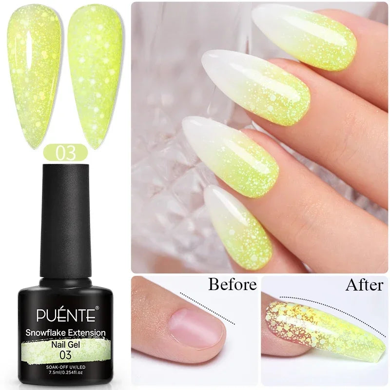 Glitter Poly Nail Gel Hema Free Semi-Permanent UV Nail Varnish