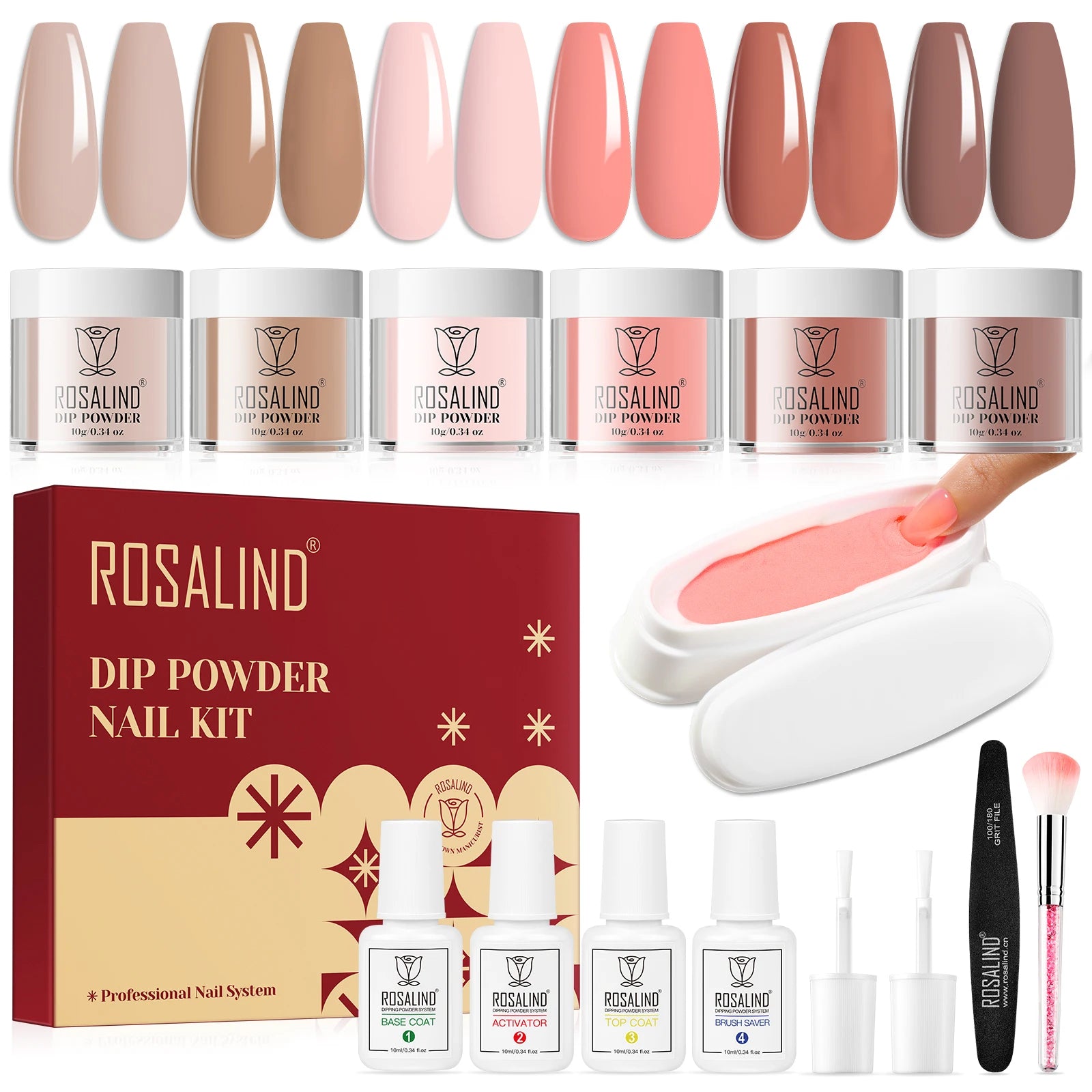 Nail Dip Powder Liquid Starter Kit Set 6 Colors