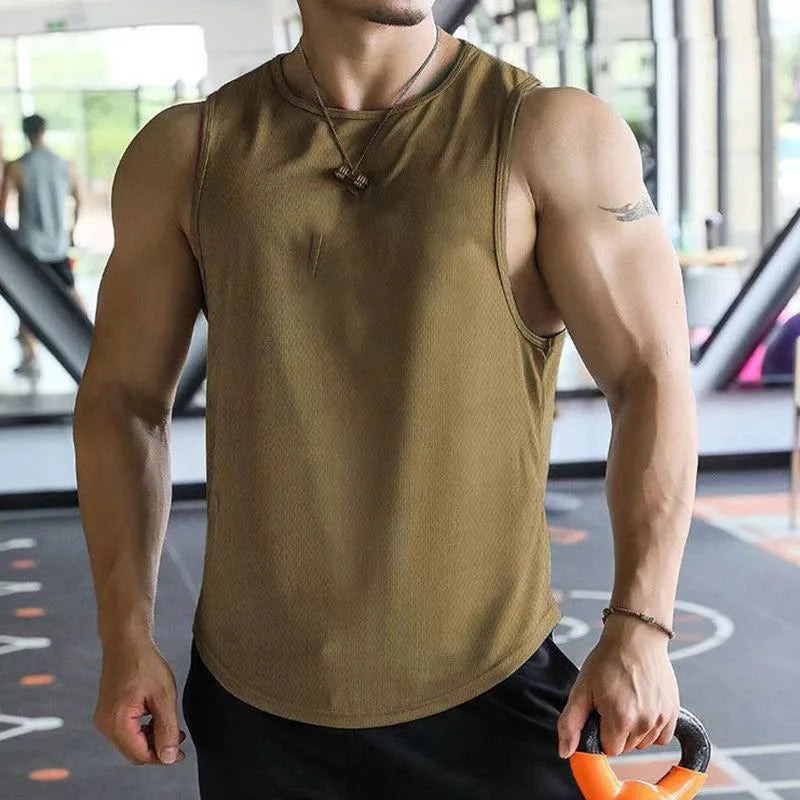 Men's Quick Dry Breathable Workout Sleeveless Mesh Shirt