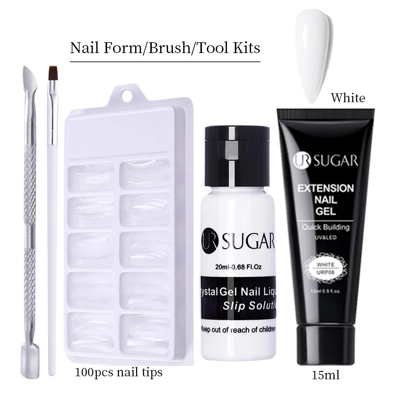 Semi-Permanent UV Hard Nail Extension Gel Varnish Set