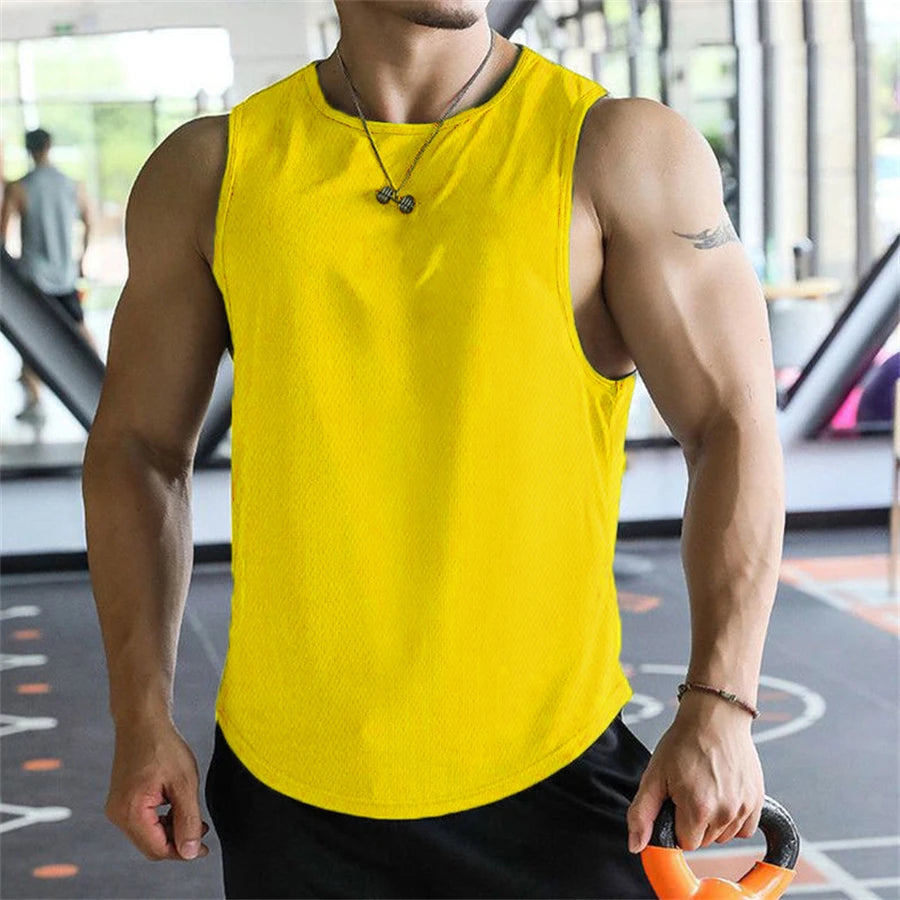 Men's Quick Dry Breathable Workout Sleeveless Mesh Shirt
