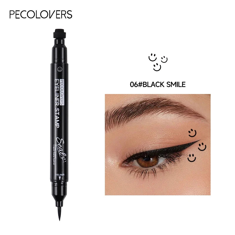 Long-lasting Black Star Liquid Eyeliner Stamp Pencil 2 in 1 Waterproof