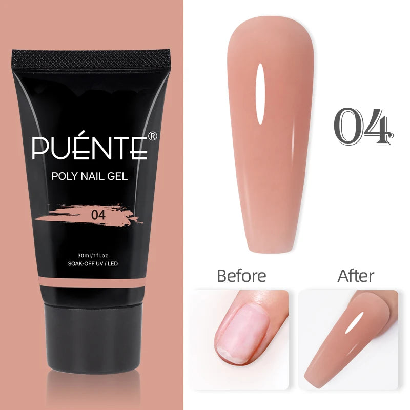 Glitter Poly Nail Gel Hema Free Semi-Permanent UV Nail Varnish