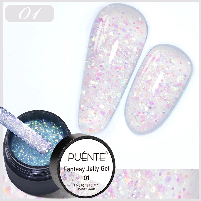 Glitter Poly Nail Gel Hema Free Semi-Permanent UV Nail Varnish