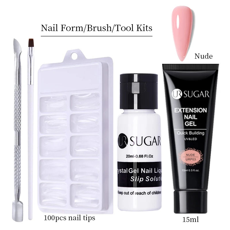 Semi-Permanent UV Hard Nail Extension Gel Varnish Set