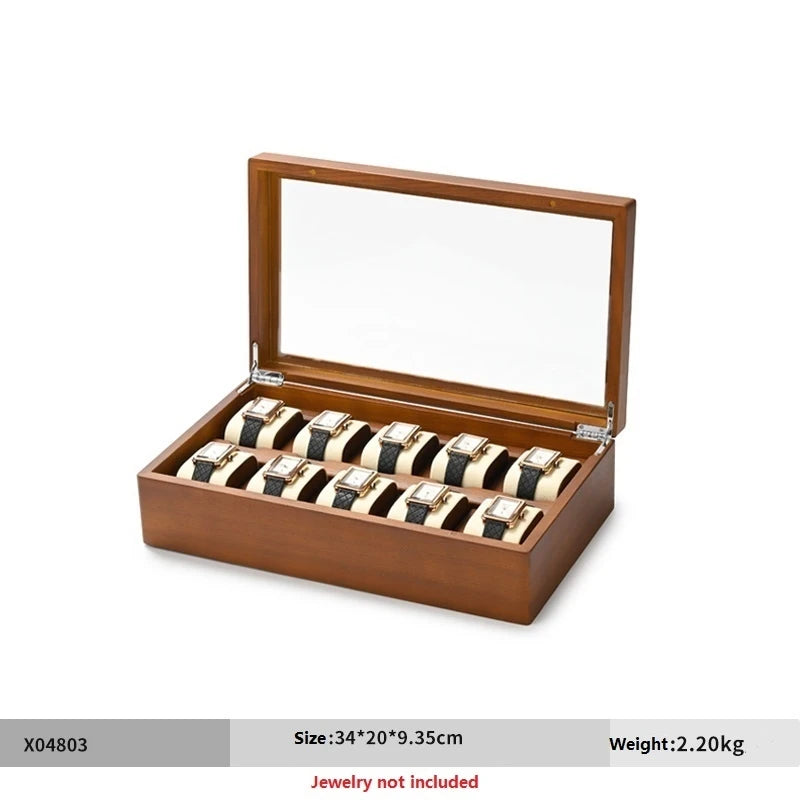 Watch Box Wooden Jewelry Watches Organizer