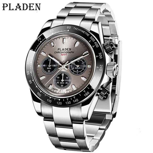 GlamorTime Stainless Steel Diamond Men's Watch