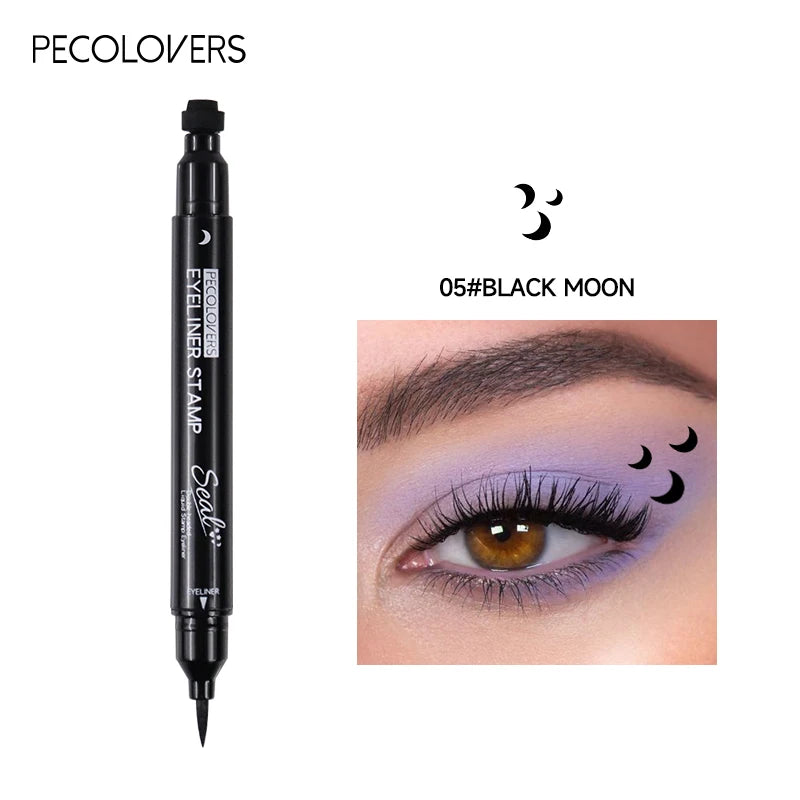 Long-lasting Black Star Liquid Eyeliner Stamp Pencil 2 in 1 Waterproof