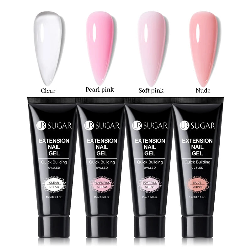 Semi-Permanent UV Hard Nail Extension Gel Varnish Set