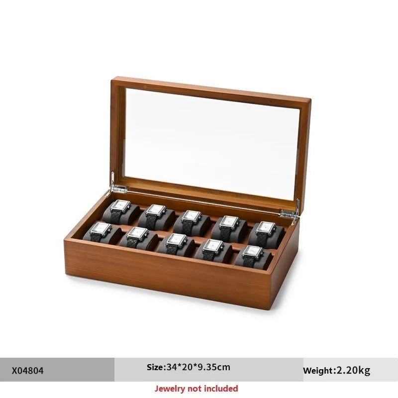 Watch Box Wooden Jewelry Watches Organizer