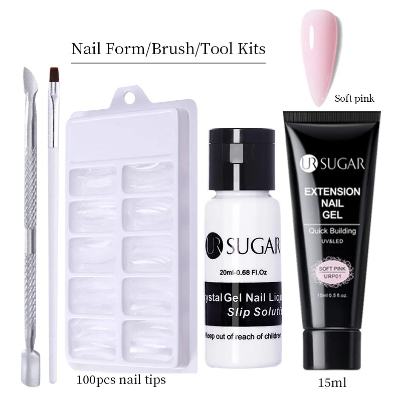 Semi-Permanent UV Hard Nail Extension Gel Varnish Set