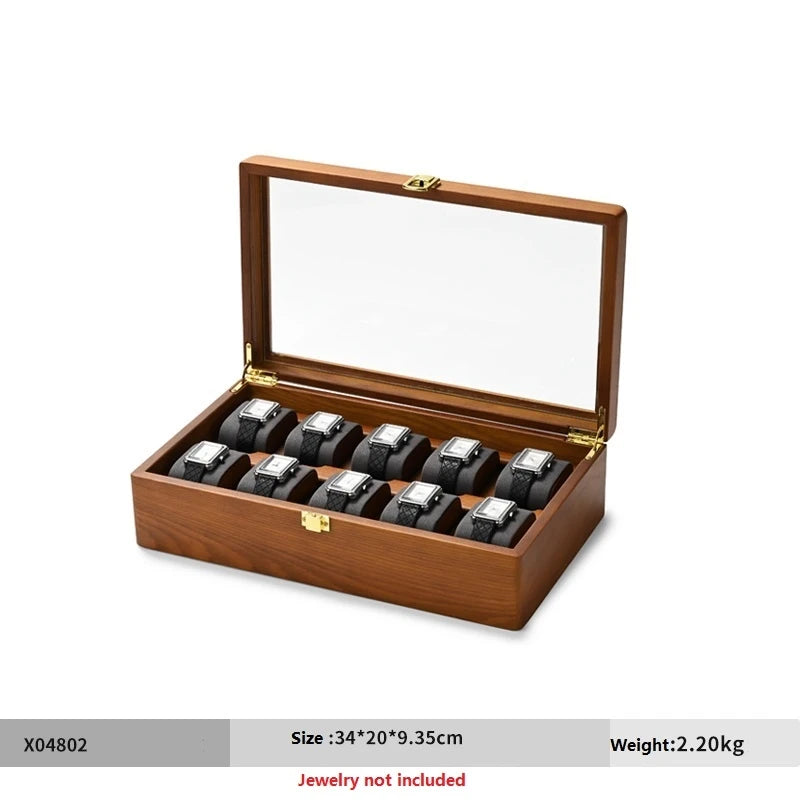 Watch Box Wooden Jewelry Watches Organizer