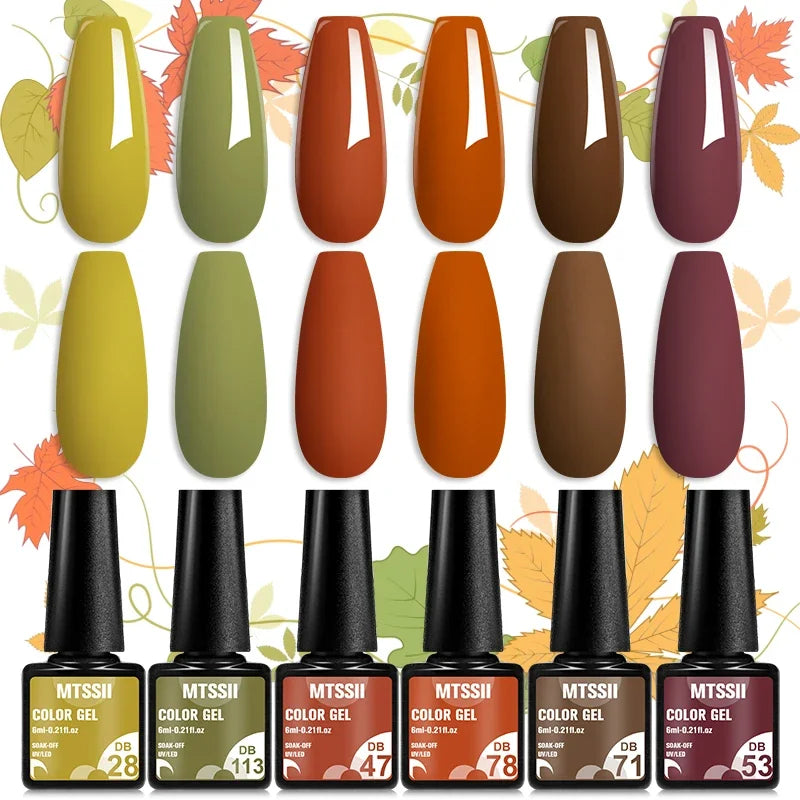 Sparkly LED UV Nail Gel Polish Manicure Kit 6PCS/Set