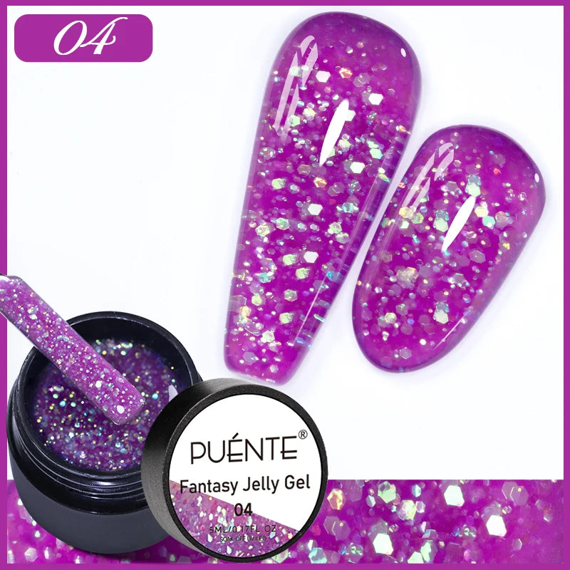 Glitter Poly Nail Gel Hema Free Semi-Permanent UV Nail Varnish