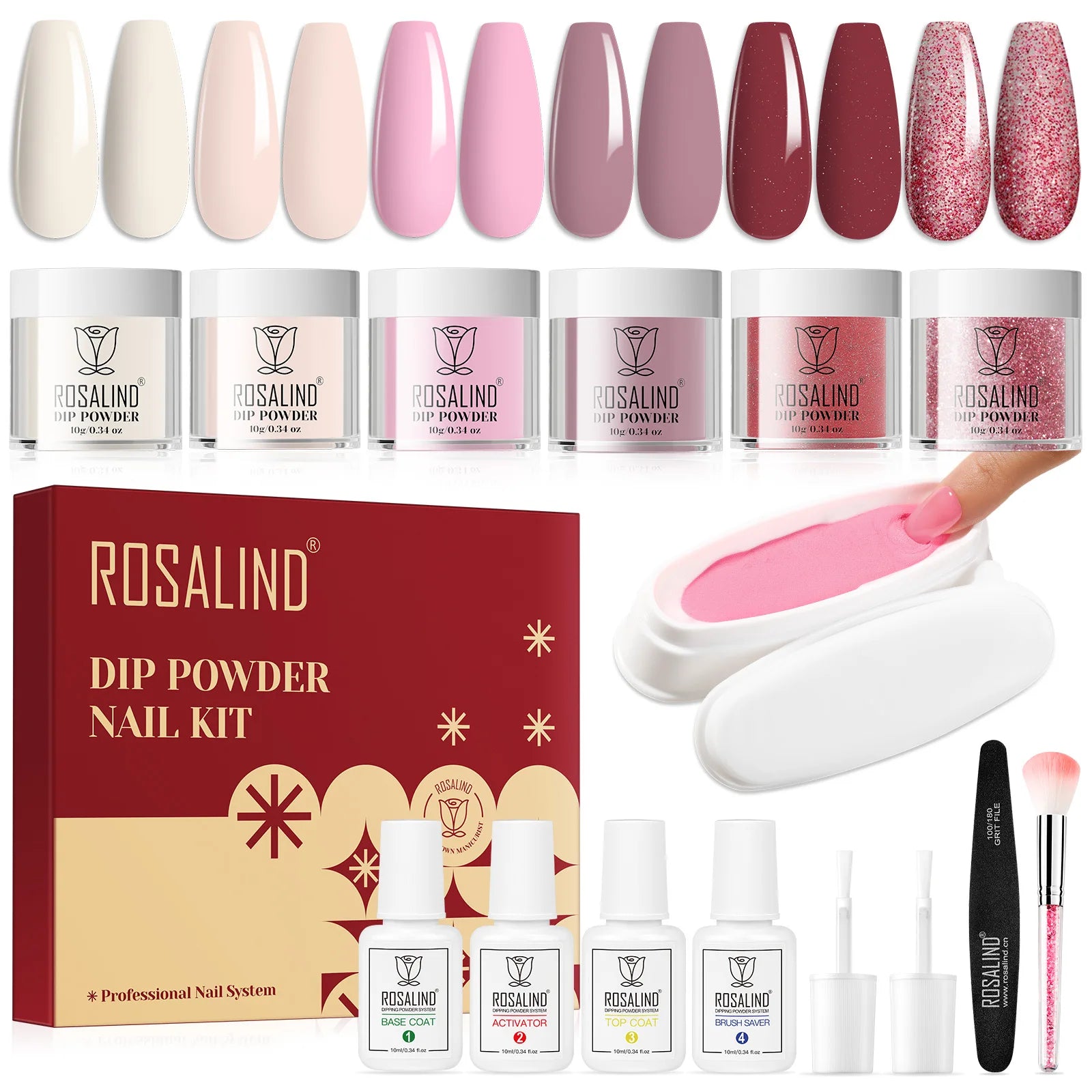 Nail Dip Powder Liquid Starter Kit Set 6 Colors