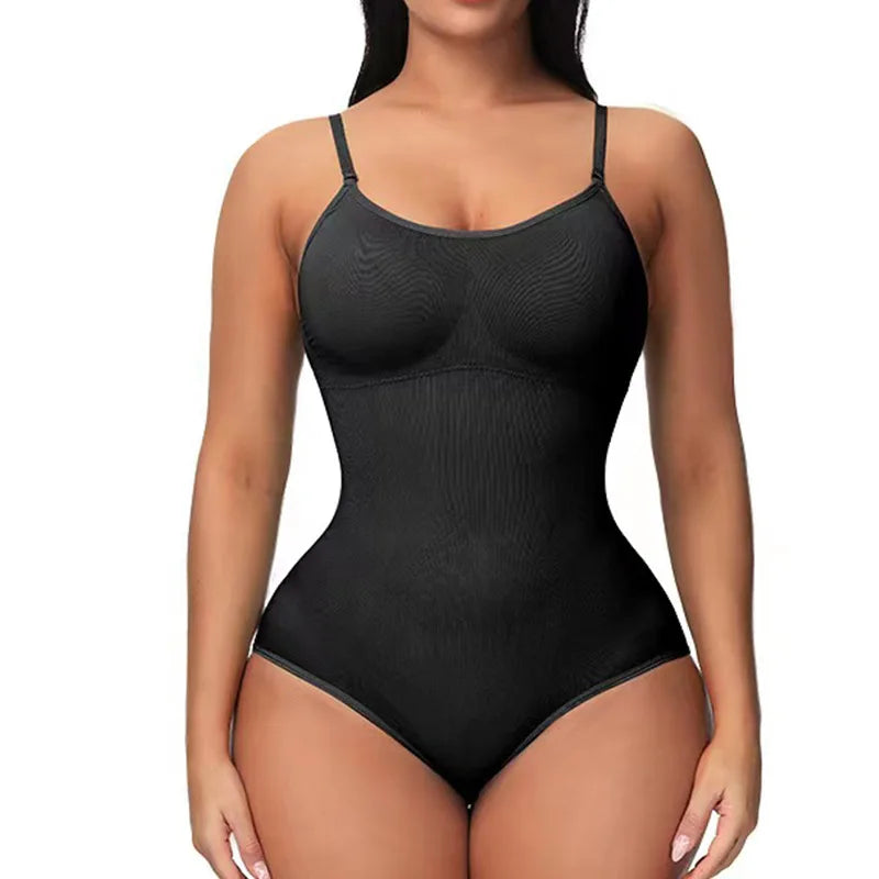 V Neck Spaghetti Strap Open Crotch Shapewear Bodysuits