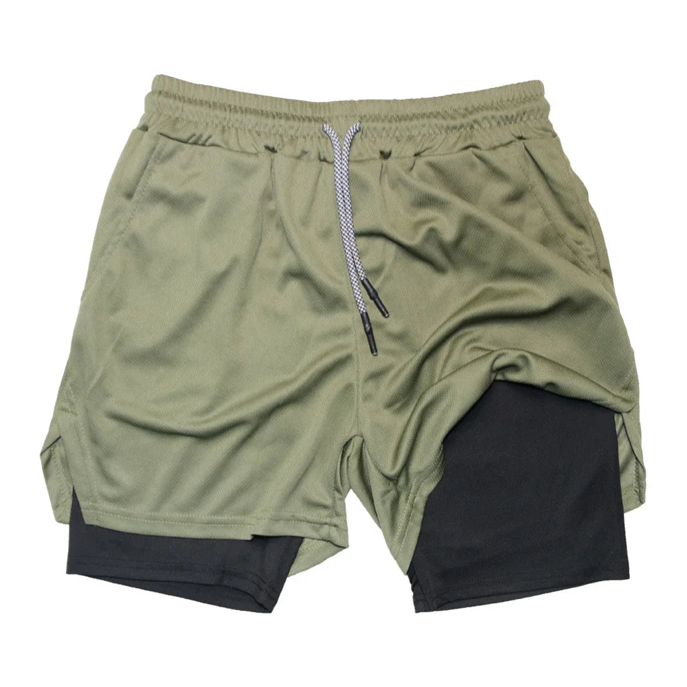 Quick-Dry Double Layer Gym Shorts