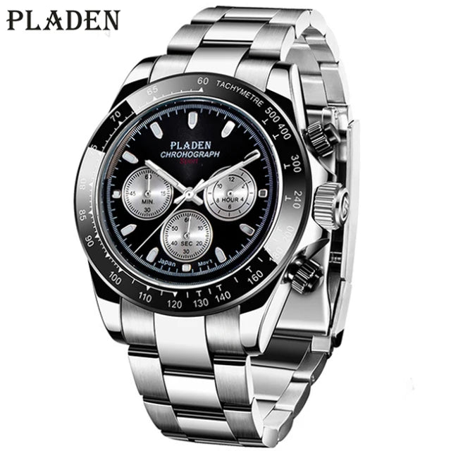 GlamorTime Stainless Steel Diamond Men's Watch