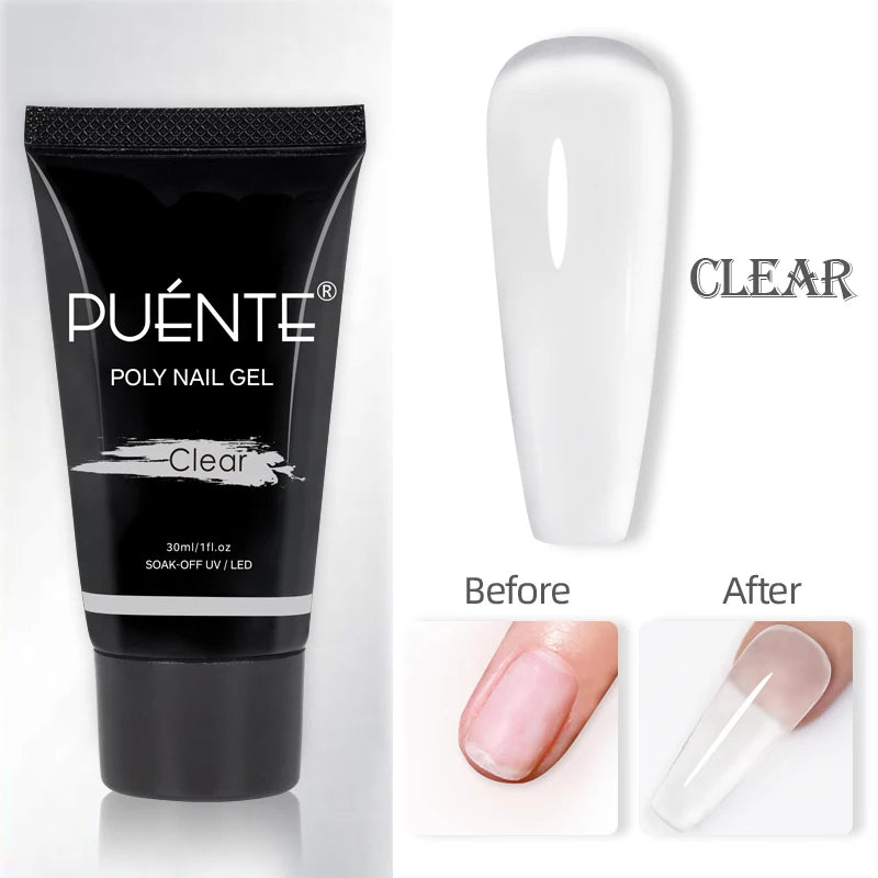 Glitter Poly Nail Gel Hema Free Semi-Permanent UV Nail Varnish