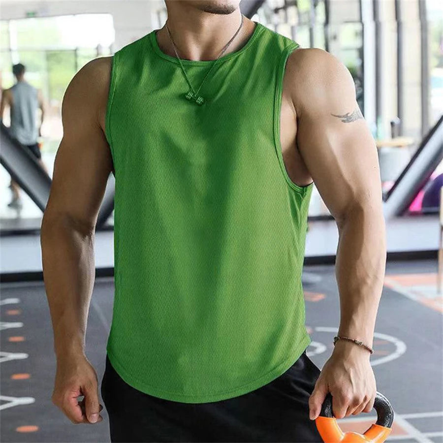 Men's Quick Dry Breathable Workout Sleeveless Mesh Shirt
